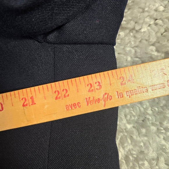 LL Bean Blazer Mens 44L Blue Polyester 2 Button Inside Zipper Pocket Vintage - Picture 12 of 16